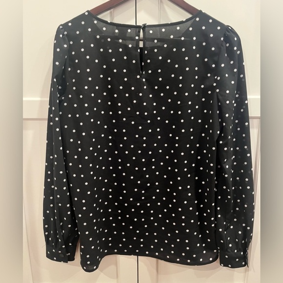 J. Crew black and white polka dots blouse Sz. S NWOT - Picture 3 of 4